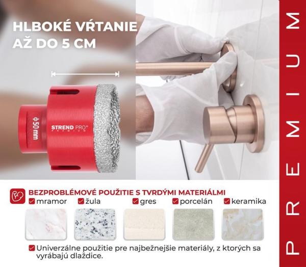 Vyrezávač Strend Pro Premium DCB11, 50 mm, M14, korunka, diamant, professional