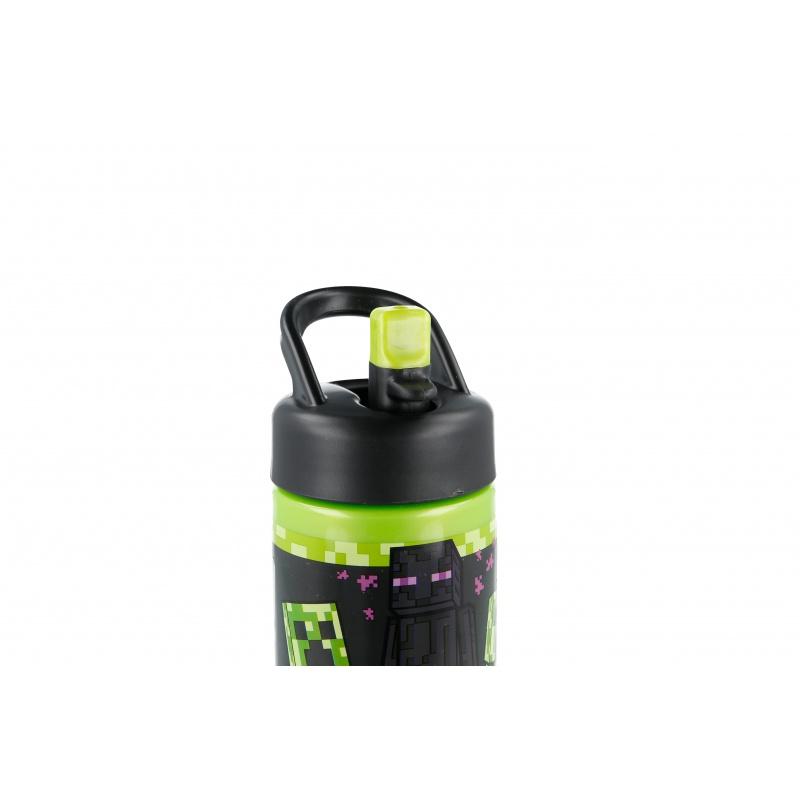 STOR Plastová fľaša s výsuvnou slamkou MINECRAFT, Tritan 410ml, 40401