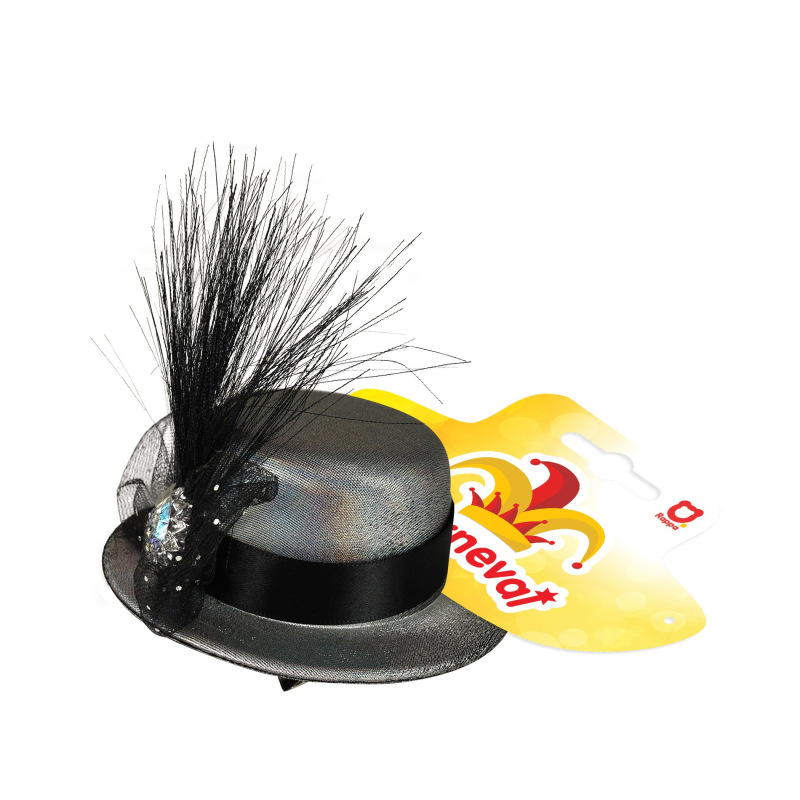 Strieborný mini klobúk do vlasov 1