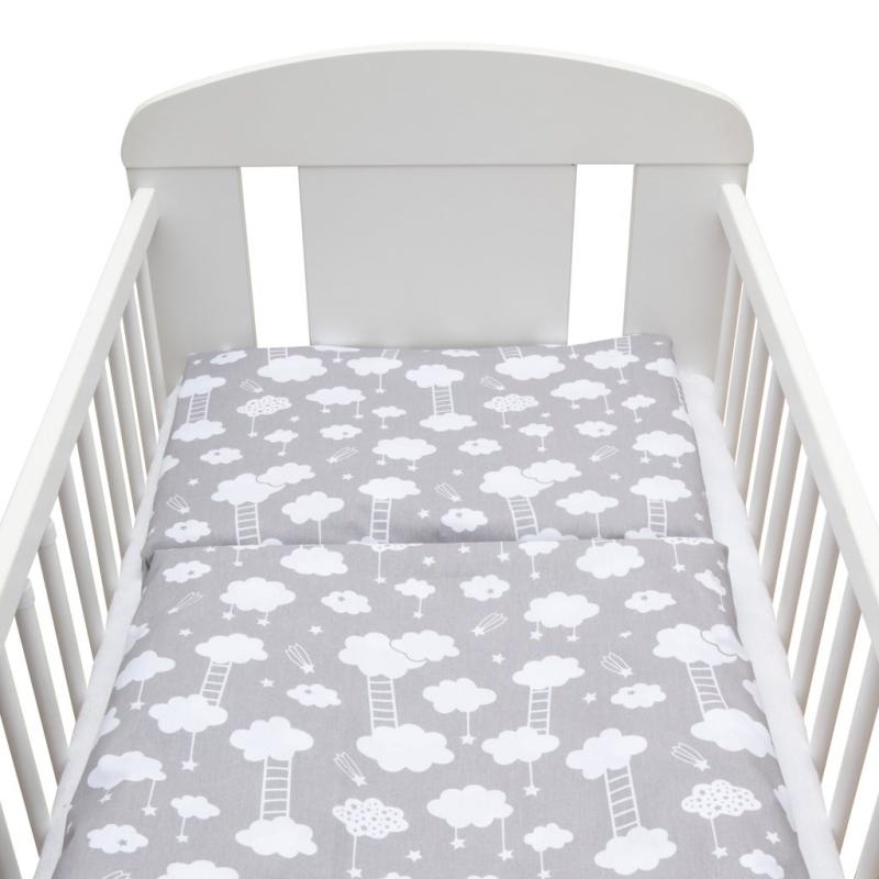 2-dielne posteľné obliečky New Baby 90/120 cm Obláčik sivé