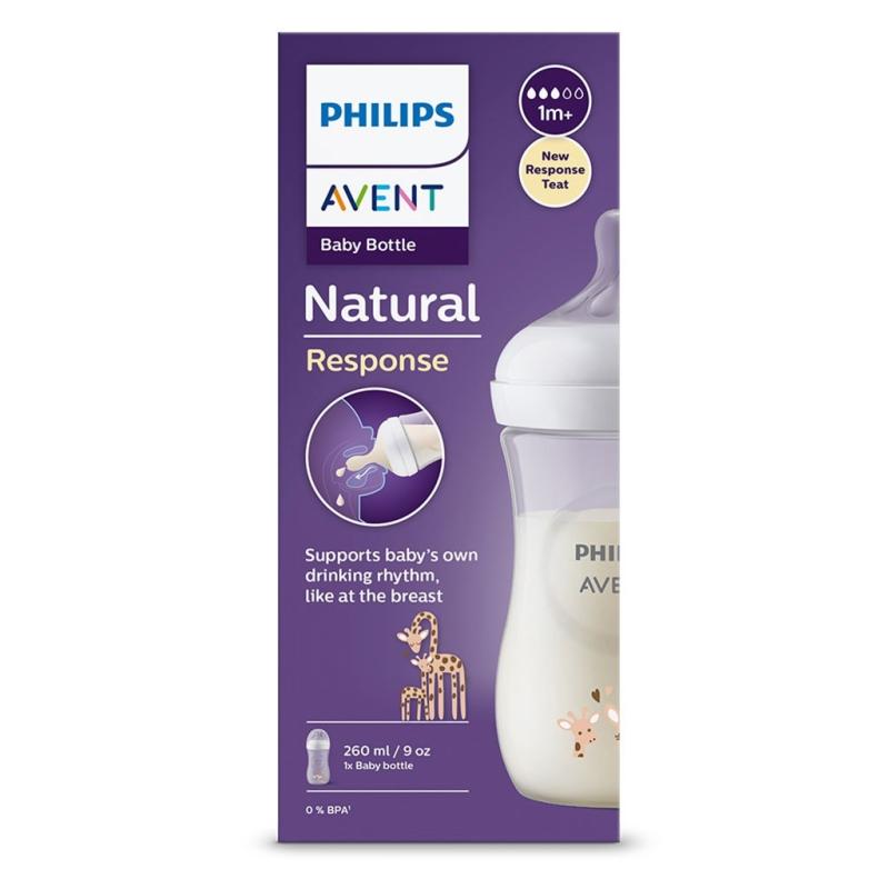 Dojčenská fľaša Avent Natural Response 260 ml žirafa