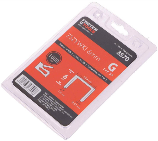 Spona 1,2 x 10,6 x 10 mm, 1000 ks, EGA 1