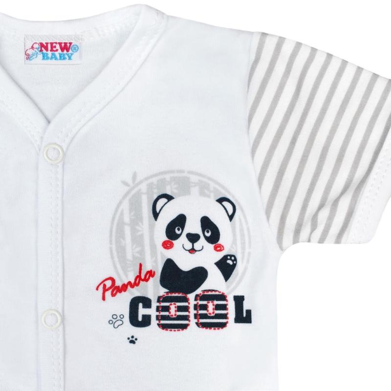 Dojčenské celorozopínacie body s krátkym rukávom New Baby Panda 62 (3-6m)