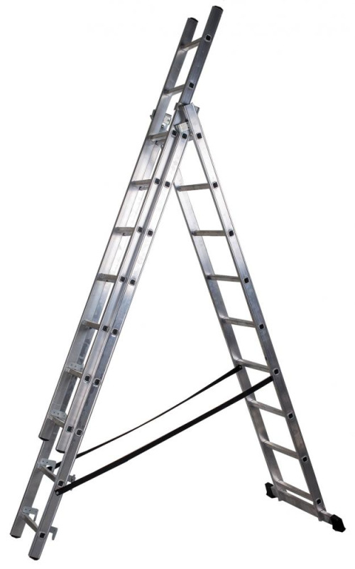 Rebrík hliníkový 3 x 7 stupne, 191/277/399 cm, nosnosť 150 kg, 10,5 kg, ELKOP