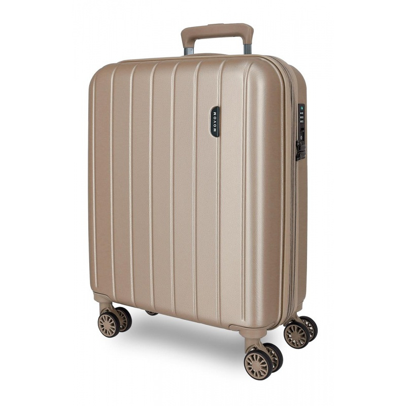 MOVOM Wood Champagne, Škrupinový cestovný kufor, 55x40x20cm, 38L, 5318665 (small exp.)