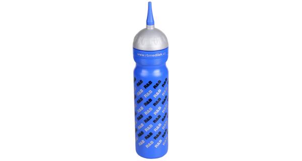 Športová fľaša logo R & B s hubicou, 1000 ml modrá