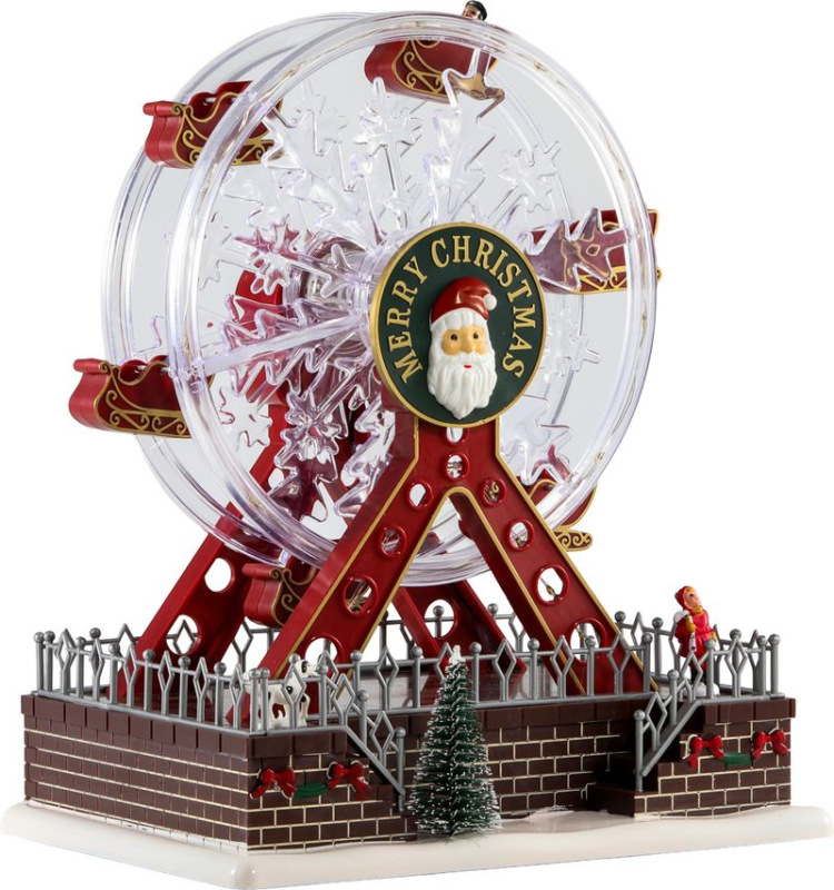 Dekorácia MagicHome Vianoce, ruské koleso, otočné, LED, plastové, 16x23x27 cm