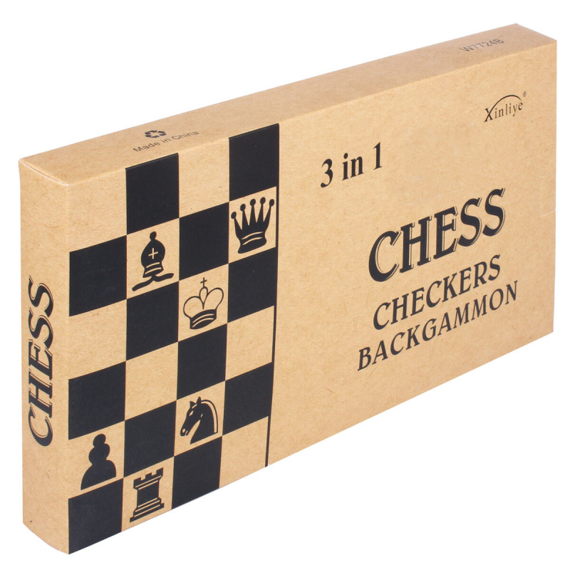 Exclusive 3v1 drevené šachy 3