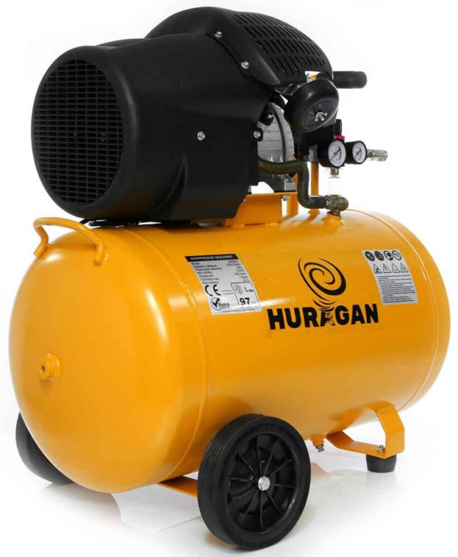 Kompresor olejový 2-piestový 2,2 kW, 530 l/min, 230V, vzdušník 100 litrov, HURAGAN 3