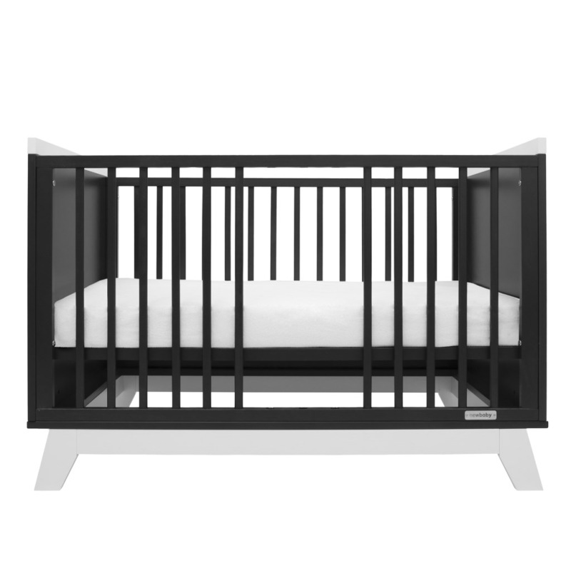 Detská postieľka so zábranou New Baby MARCUS 120x60 cm grafit/biela 2