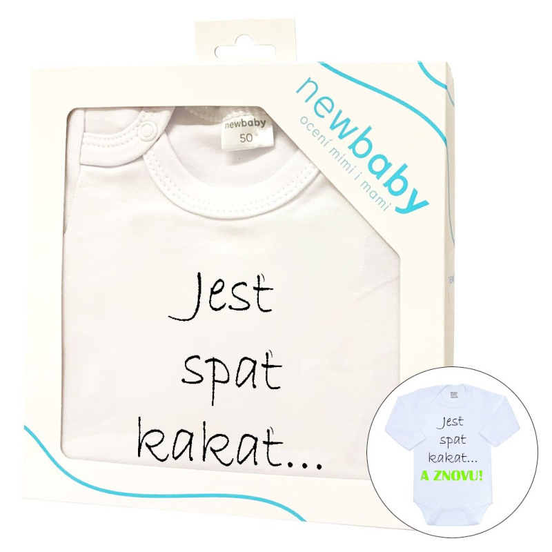 Body s potlačou New Baby Jesť spať kakať...a ZNOVU - darčekové balenie 50 2