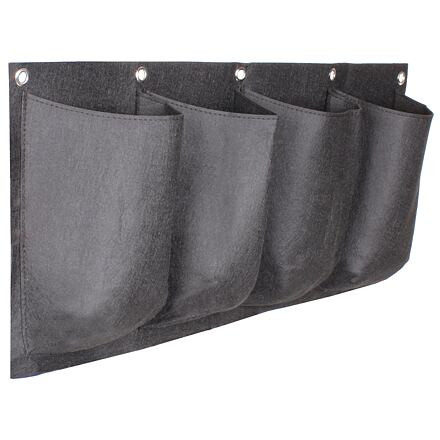 Horizontal Grow Bag 4 textilné kvetináče na stenu čierna