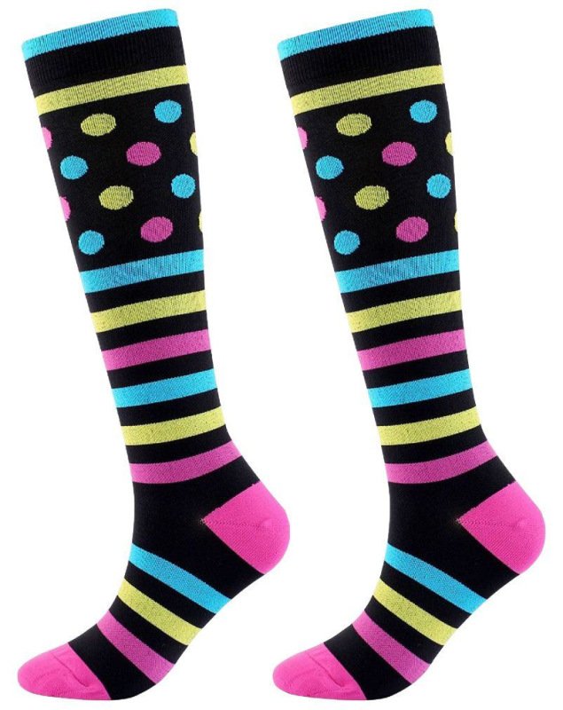 Striped Dots dámske kompresné podkolienky 1