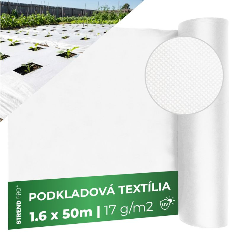 Textília Garden B4404 1,6x50 m, netkaná, 17 g/m, biela, rolka 1