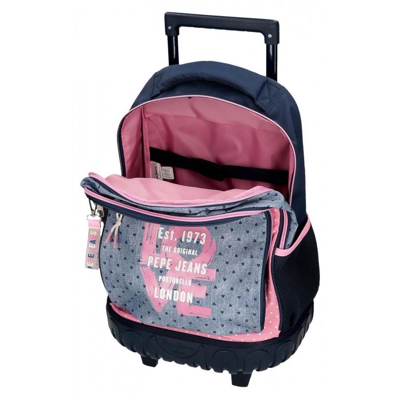 Školský batoh na kolieskach Pepe Jeans Noni Denim, 30L, 6822921 3