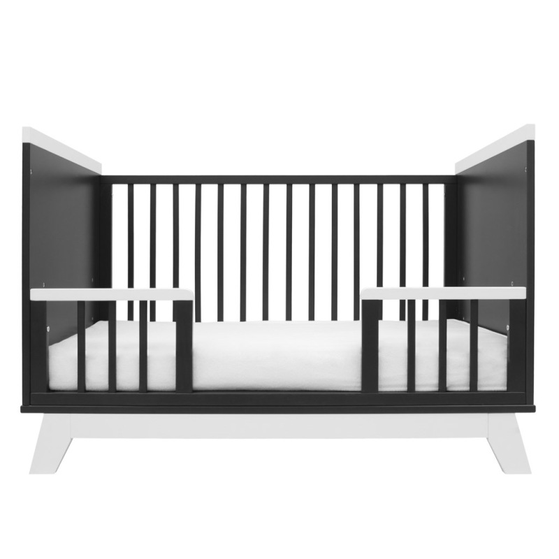 Detská postieľka so zábranou New Baby MARCUS 120x60 cm grafit/biela 3