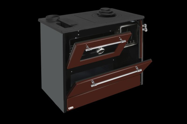 Sporák 701-G OMEGA Kuzine, 9,1 kW so sklom, hnedý, ľavý vývod 2