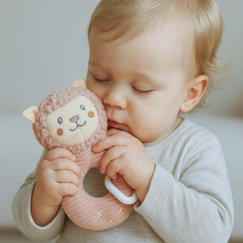 Detská plyšová hrkálka New Baby Lama 2