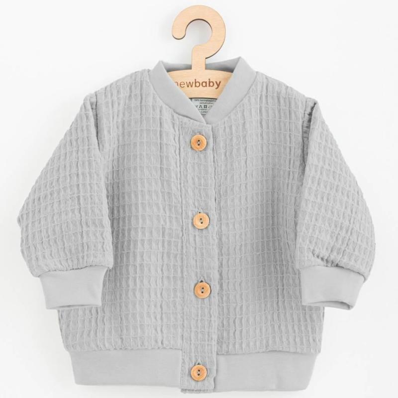 Dojčenský mušelínový kabátik New Baby Comfort clothes sivá 62 (3-6m)