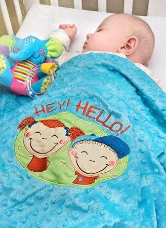 Detská obojstranná deka Sensillo Hey Hello 75x100 cm 3