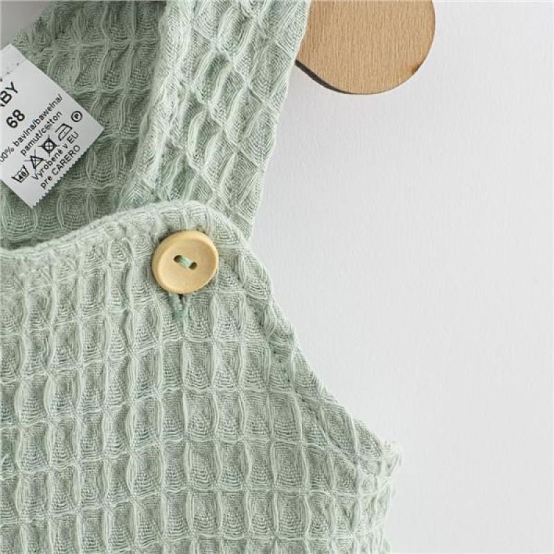 Dojčenská mušelínová suknička New Baby Comfort clothes šalviová 80 (9-12m)