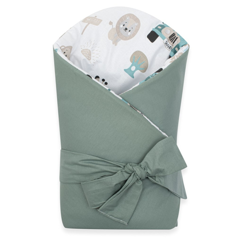 Obojstranná detská zavinovačka New Baby Safari II 80x80 cm mint 1