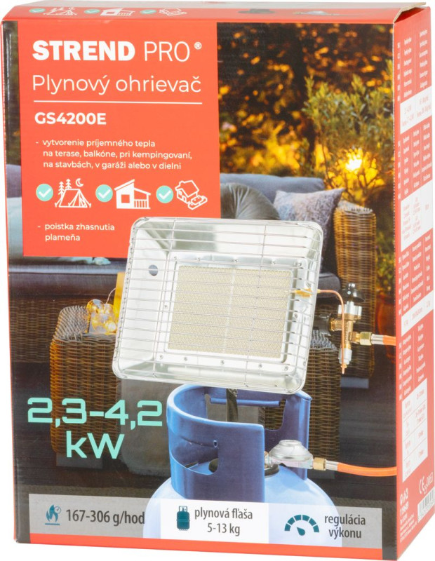 Ohrievač Strend Pro, na plyn, hadica L-0,8 m, s regulátorom 5