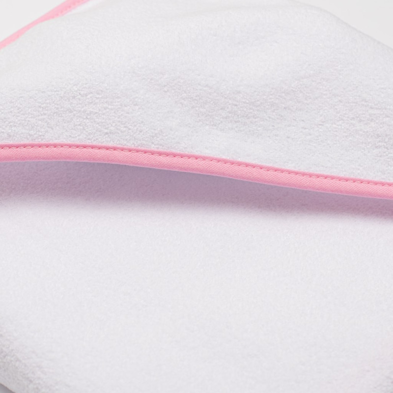 Detská froté osuška s kapuckou New Baby BASIC 80x80 bielo-ružová 2