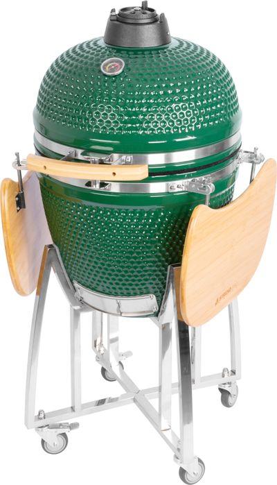 Gril Strend Pro Kamado Egg 21", priemer 46,7 cm, gril výška 91 cm, zelený, 130x73x122 cm