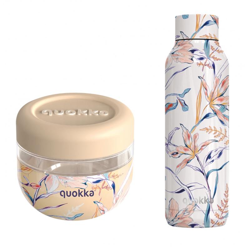 Výhodný set Quokka Vintage Floral - Nádoba na jedlo a Nerezová termo fľaša 510ml