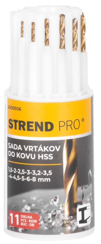 Sada vrtákov, Strend Pro, do kovu, 13,3x5,4x5,4 cm, bal. 11 ks