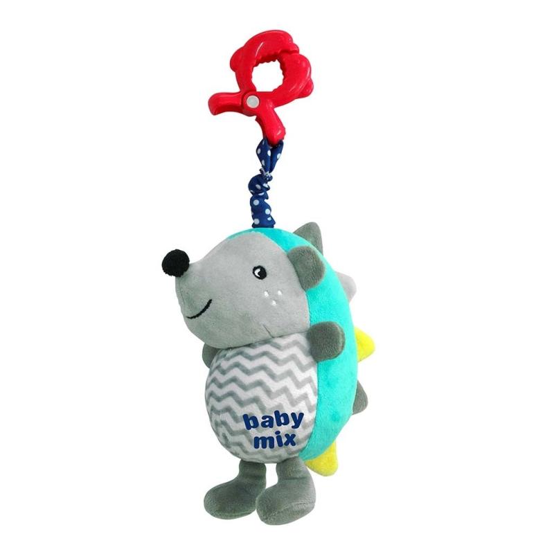 Detská plyšová hračka s hracím strojčekom Baby Mix Ježko modro-sivý