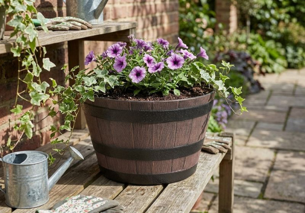 Kvetináč Strend Pro Woodeff, 39x23 cm, teak, truhlík, efekt dreva 1