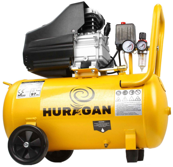 Kompresor olejový 1-piestový 1,5 kW, 220 l/min, 230V, vzdušník 50 litrov, HURAGAN