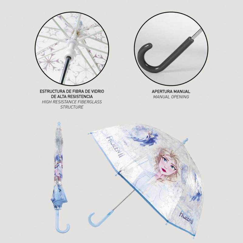 CERDÁ Detský dáždnik DISNEY FROZEN Elsa Transparent, 2400000616