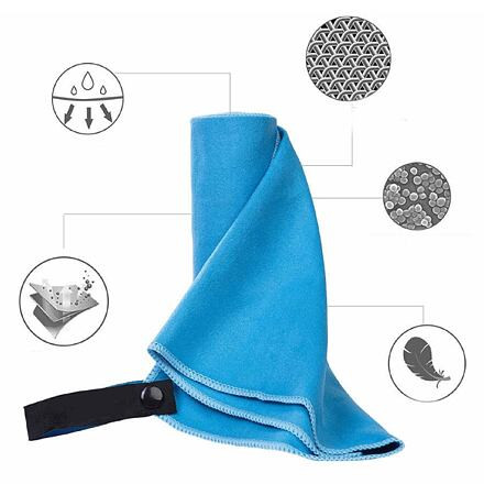 Microfibre rýchloschnúci uterák 76 x 152 cm svetlo modrá 2