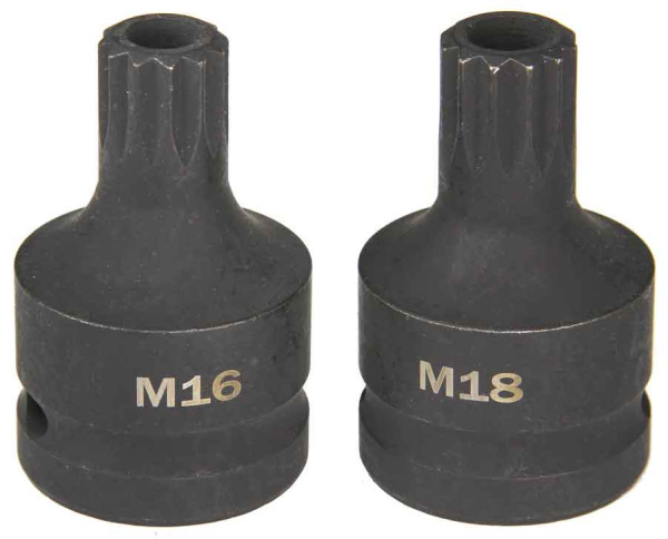 Sada úderových hlavíc TORX + SPLINE 3/4" T70, T80, T90, T100, M16, M18, 6-dielna, MAR-POL 4