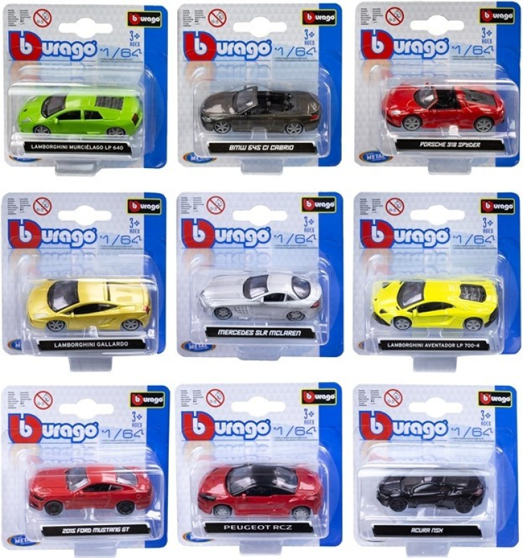 Burago kovové autá - 27 druhov 1