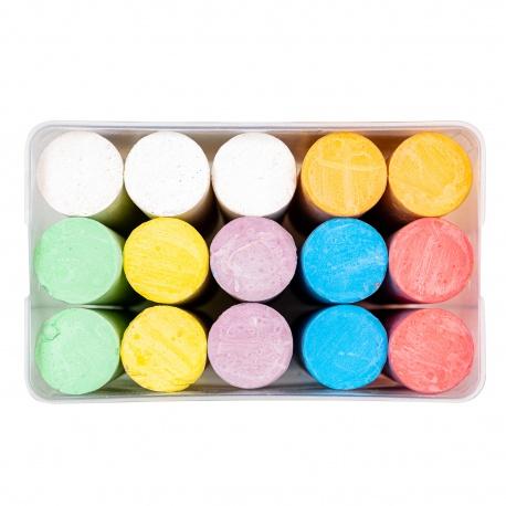 ASTRA Chodníková krieda Jumbo v plastovom boxe, 15ks, mix farieb, 330022004