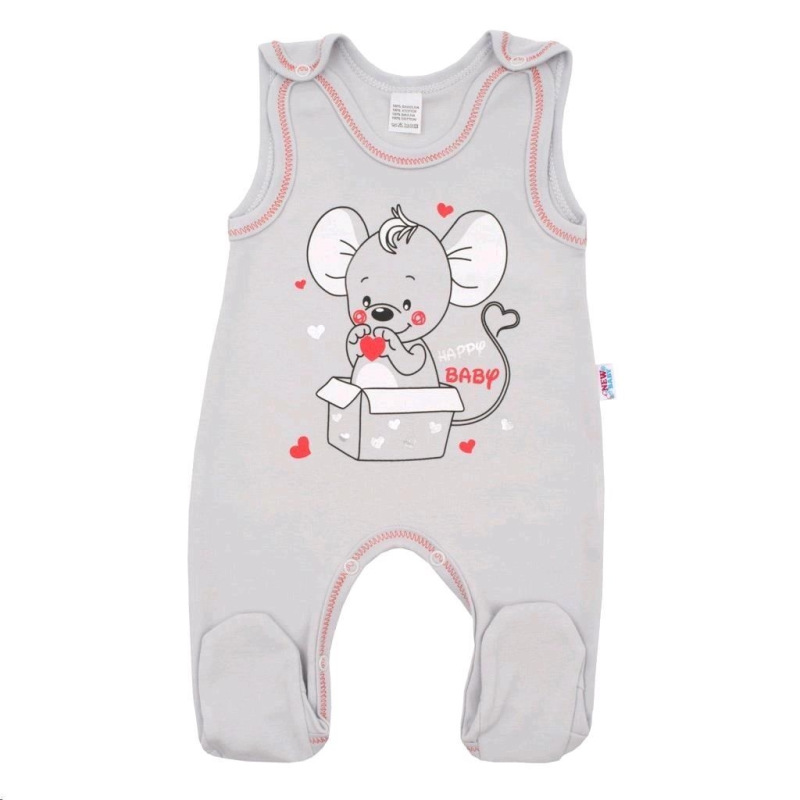 Dojčenská súpravička New Baby Mouse sivá 86 (12-18m) 2