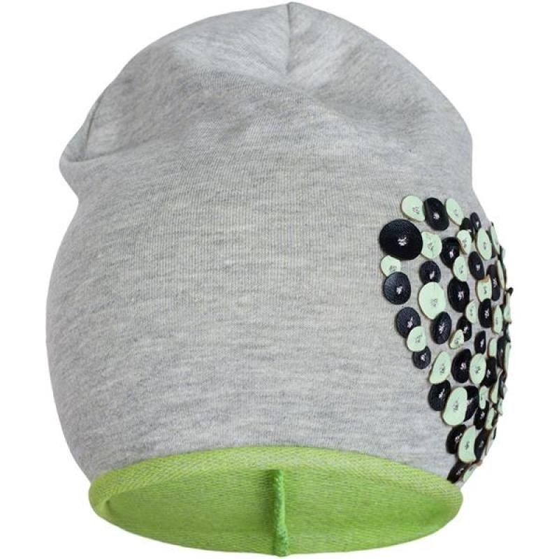 Jarná čiapočka New Baby srdiečko sivo-zelená 110 (4-5r)