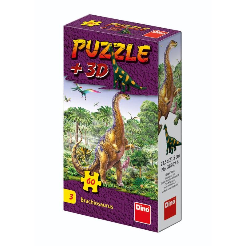 Puzzle 60 Dinosaury + figúrka Dino