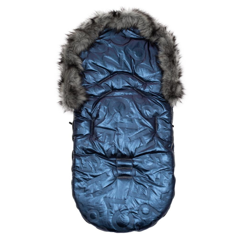 Luxusný fusak s kožušinkou New Baby modrý 2