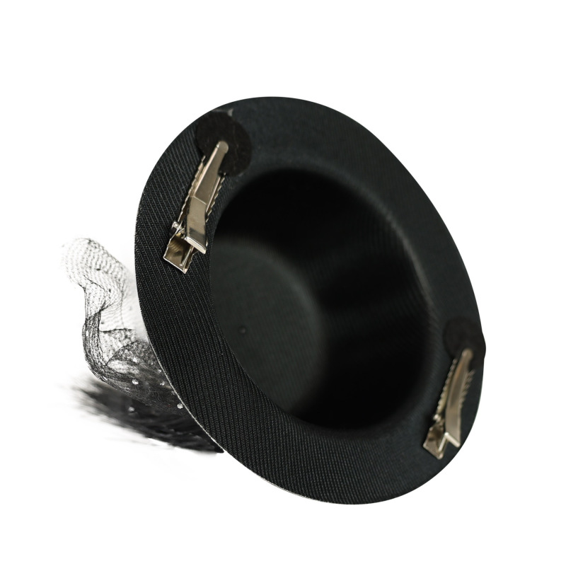 Strieborný mini klobúk do vlasov 2