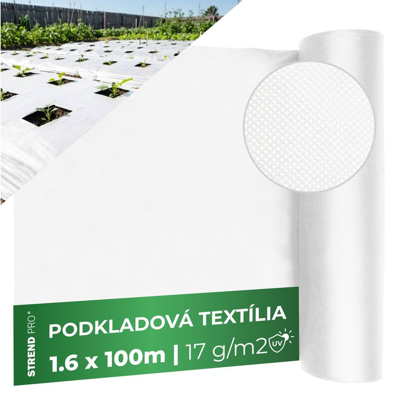 Textília Garden B4405 1,6x100 m, netkaná, 17 g/m, biela, rolka 1