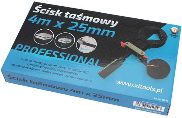 Univerzálna pásová zvierka 4m x 25mm, XL-TOOLS 1