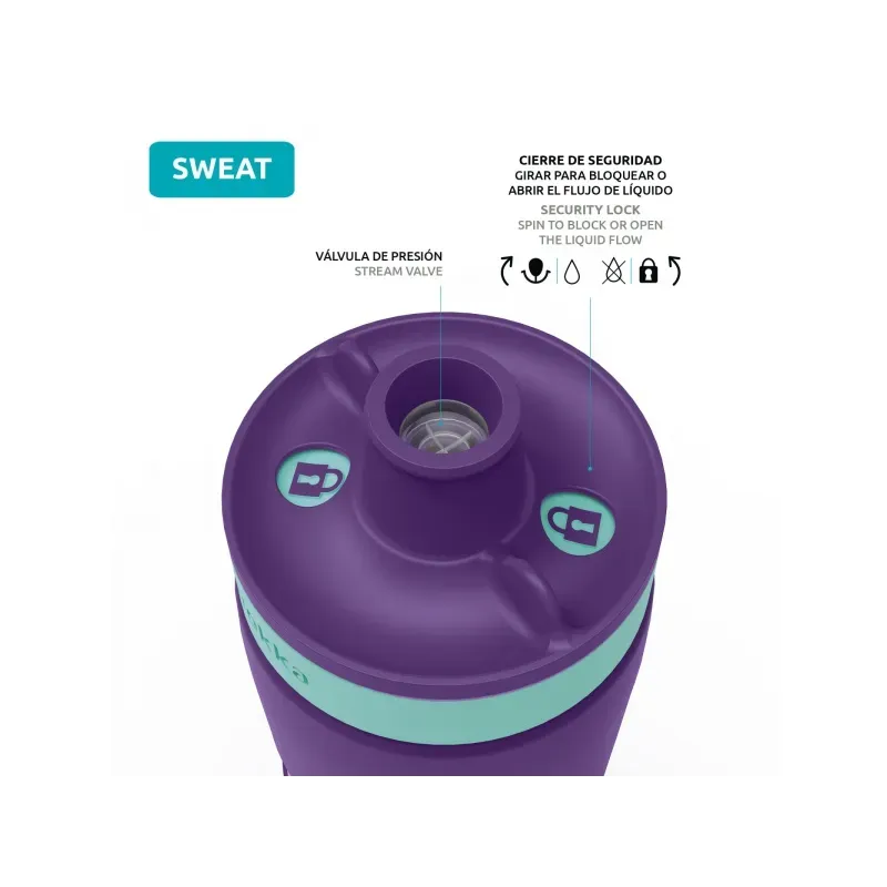 QUOKKA SWEAT Športová plastová fľaša AQUA VIOLET 680ml, 06972