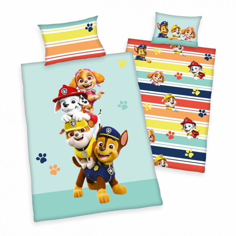 Detské flanelové obliečky do postieľky Herding Green, PAW PATROL, 100/135+40/60