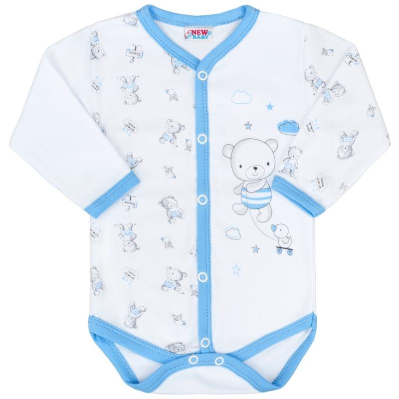 Dojčenské celorozopínacie body New Baby Bears modré 50