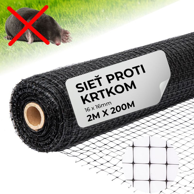 Sieť proti krtom GrassGuard, oko 16x16 mm, 2 m, L-200 m, do zeme, proti krtkom 1